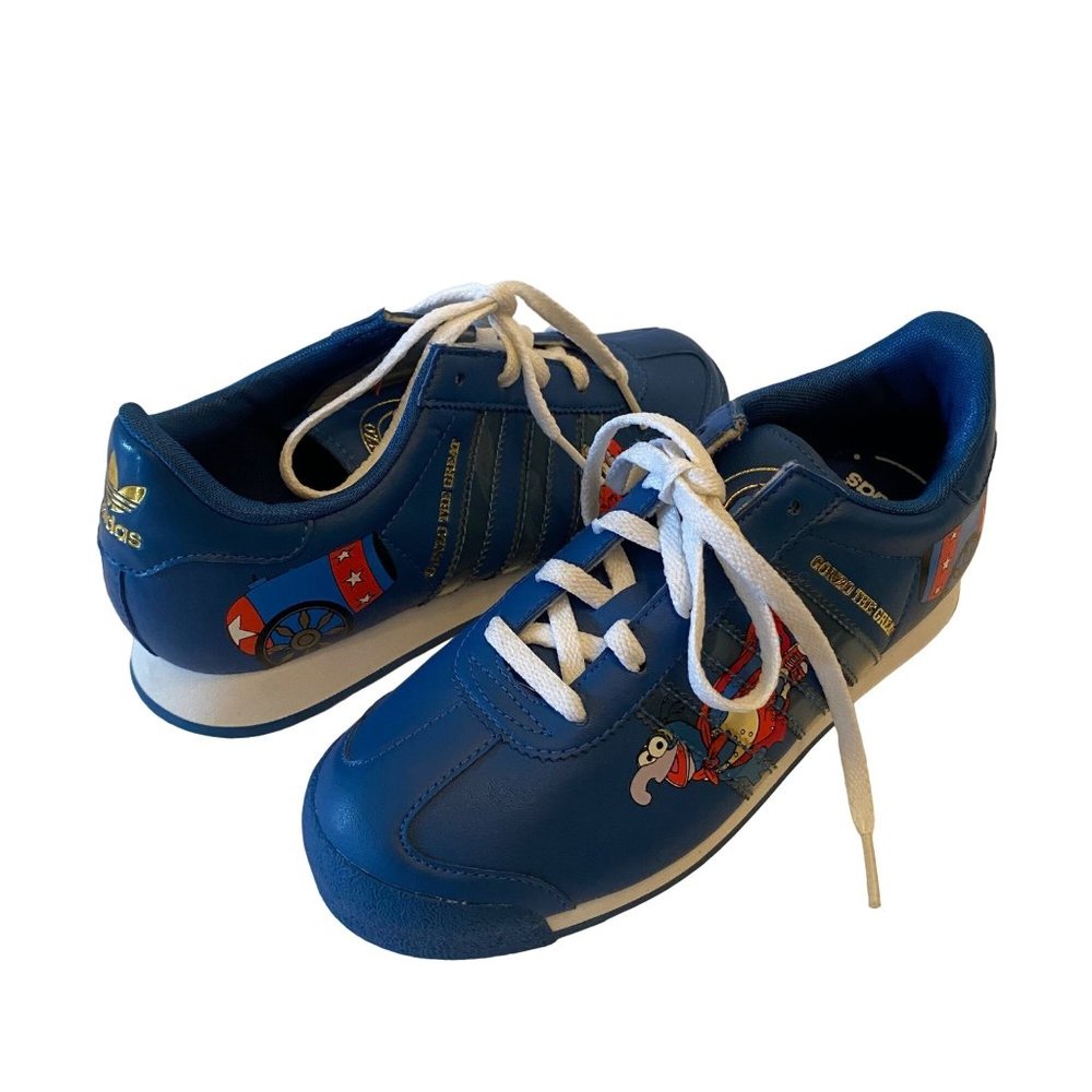 Adidas big kid boy blue sneakers size 3 lace up casual style